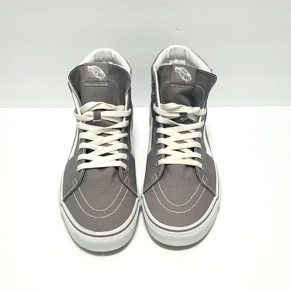 VANS Men's Skateboard Shoe, High Top Grey Canvas Size 10  Off the Wall - Picture 4 of 14